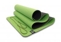 Мат для йоги 6 мм двухслойный перфорированный зеленый